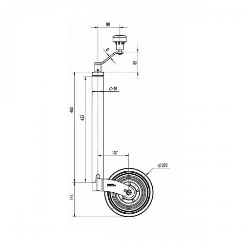 Kartt Turn-Lok 48mm Jockey Wheel  KJW4803L