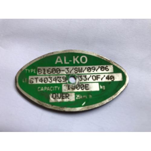 SO Al-Ko Euro1 Axle Assy B1600-3