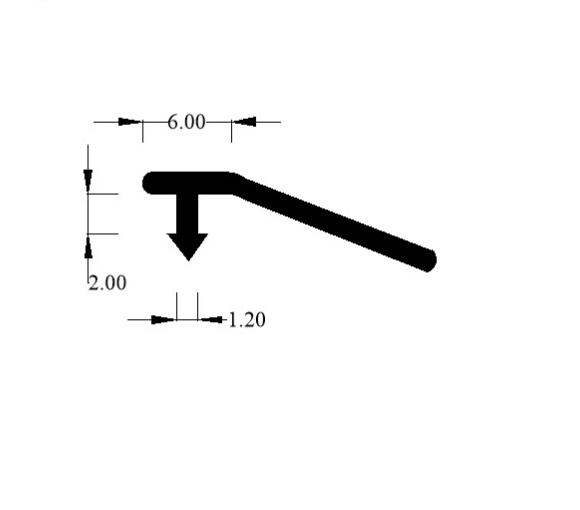 Caravan Door Edge Trim - Black - 5.5m - Clearance